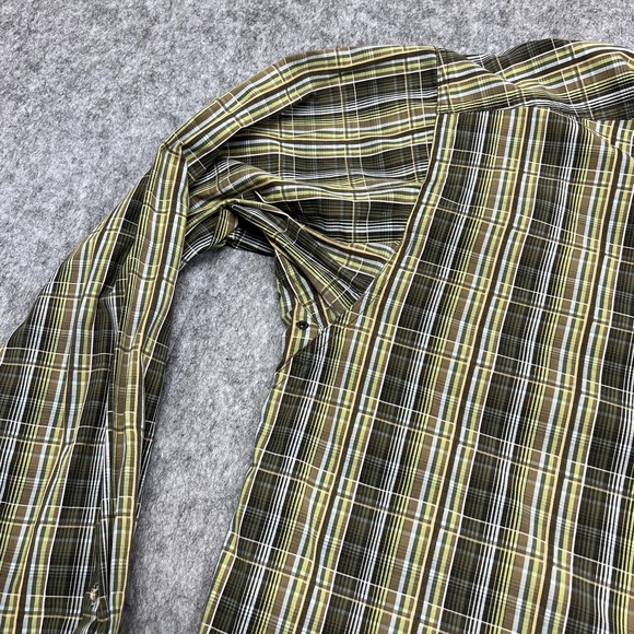 Ariat Pro Series Shirt Mens XL Green Brown Plaid Button Down Western Long Sleeve - Picture 10 of 16